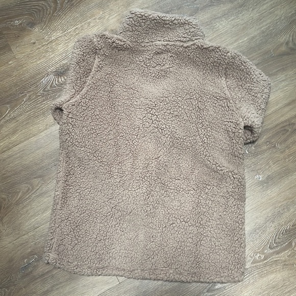 abercrombie & fitch Cozy AF Full-Zip Sherpa Jacket Teddy Vegan Leather Trim - Picture 4 of 4